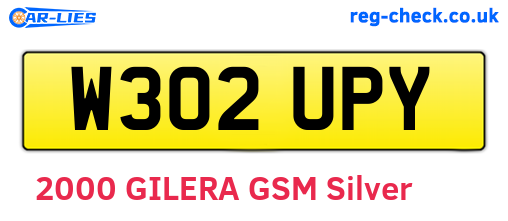 W302UPY are the vehicle registration plates.