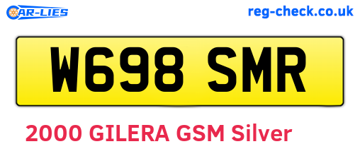 W698SMR are the vehicle registration plates.