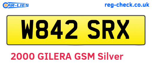 W842SRX are the vehicle registration plates.