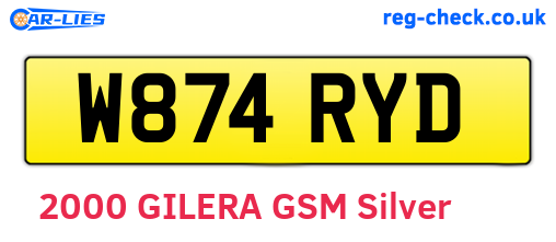 W874RYD are the vehicle registration plates.