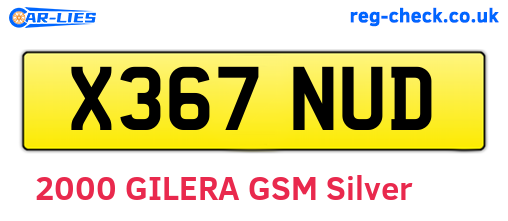 X367NUD are the vehicle registration plates.