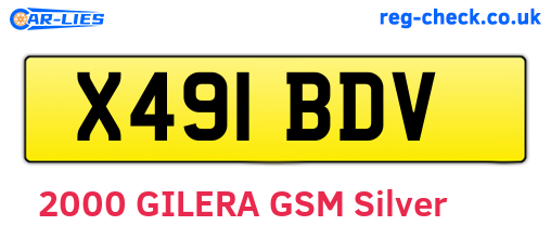 X491BDV are the vehicle registration plates.