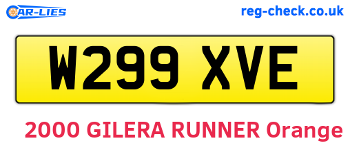 W299XVE are the vehicle registration plates.