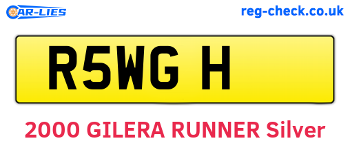 R5WGH are the vehicle registration plates.