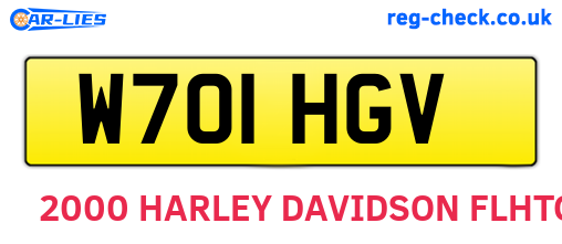 W701HGV are the vehicle registration plates.