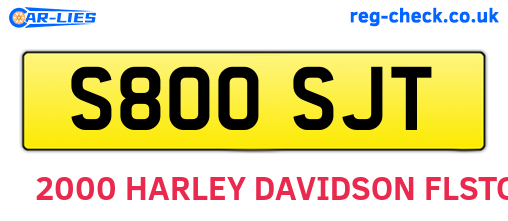 S800SJT are the vehicle registration plates.