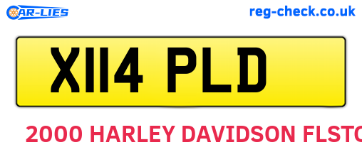 X114PLD are the vehicle registration plates.