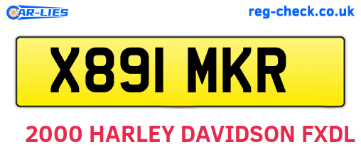 X891MKR are the vehicle registration plates.