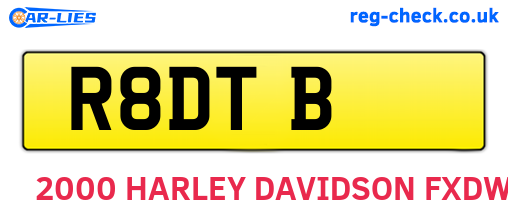 R8DTB are the vehicle registration plates.