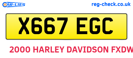 X667EGC are the vehicle registration plates.