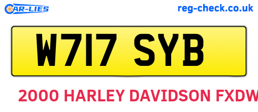 W717SYB are the vehicle registration plates.