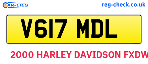 V617MDL are the vehicle registration plates.