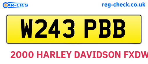 W243PBB are the vehicle registration plates.