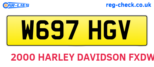 W697HGV are the vehicle registration plates.