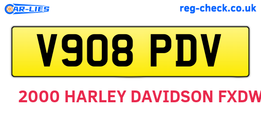 V908PDV are the vehicle registration plates.