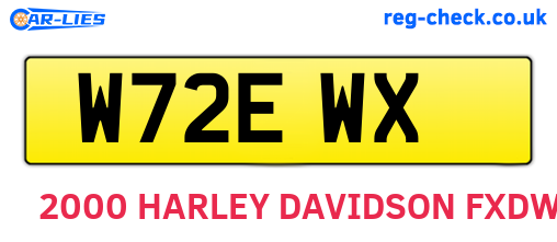 W72EWX are the vehicle registration plates.