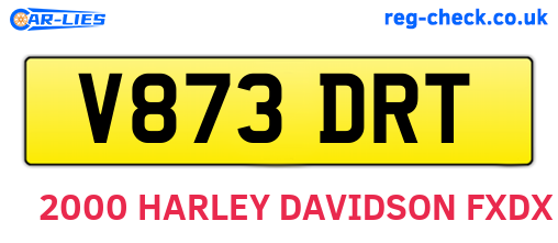 V873DRT are the vehicle registration plates.