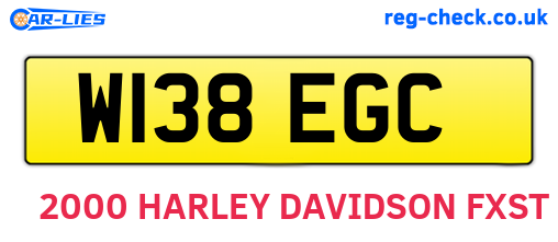 W138EGC are the vehicle registration plates.
