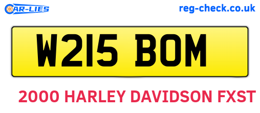 W215BOM are the vehicle registration plates.