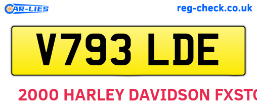 V793LDE are the vehicle registration plates.