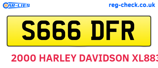 S666DFR are the vehicle registration plates.