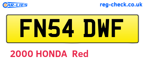 FN54DWF are the vehicle registration plates.