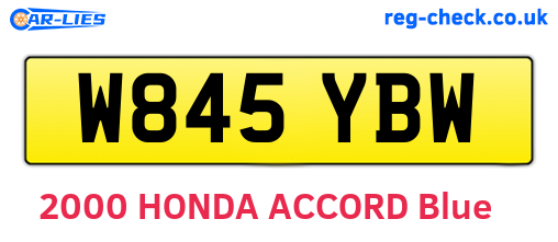 W845YBW are the vehicle registration plates.