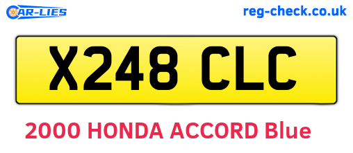 X248CLC are the vehicle registration plates.