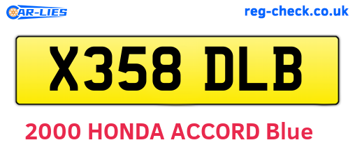 X358DLB are the vehicle registration plates.