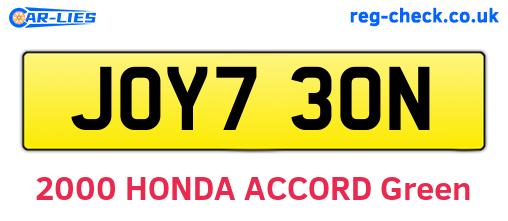 JOY730N are the vehicle registration plates.