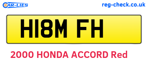 H18MFH are the vehicle registration plates.