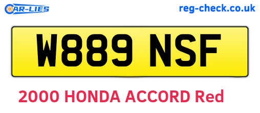 W889NSF are the vehicle registration plates.