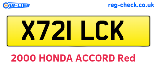 X721LCK are the vehicle registration plates.