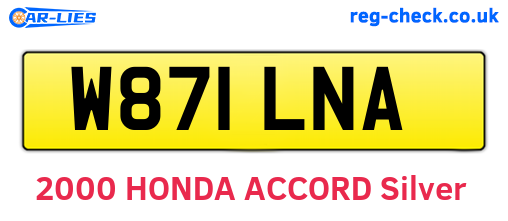 W871LNA are the vehicle registration plates.