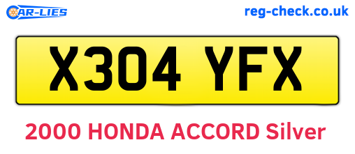 X304YFX are the vehicle registration plates.