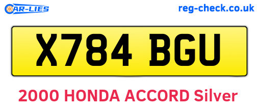 X784BGU are the vehicle registration plates.