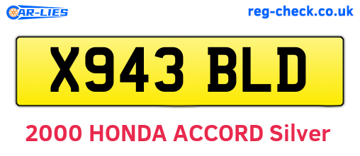 X943BLD are the vehicle registration plates.