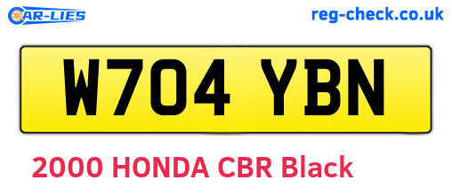 W704YBN are the vehicle registration plates.