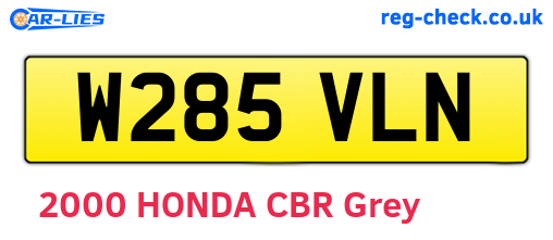 W285VLN are the vehicle registration plates.