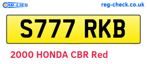 S777RKB are the vehicle registration plates.