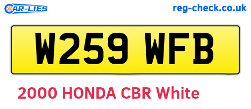 W259WFB are the vehicle registration plates.
