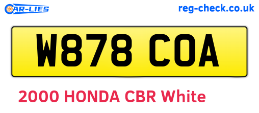 W878COA are the vehicle registration plates.