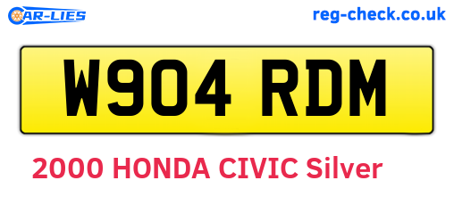 W904RDM are the vehicle registration plates.