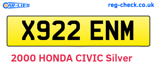 X922ENM are the vehicle registration plates.