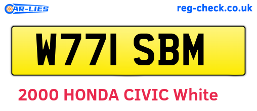 W771SBM are the vehicle registration plates.
