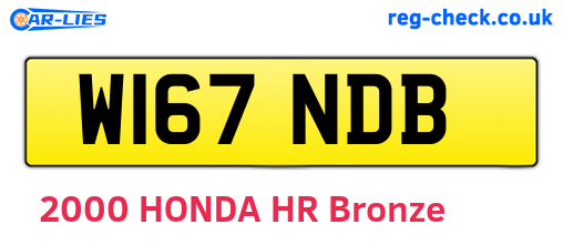 W167NDB are the vehicle registration plates.