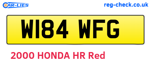 W184WFG are the vehicle registration plates.