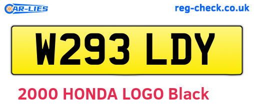 W293LDY are the vehicle registration plates.