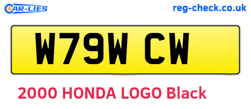 W79WCW are the vehicle registration plates.