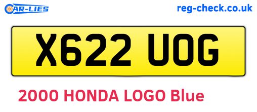 X622UOG are the vehicle registration plates.